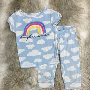 Gap Kids Daydreamer Cloud Pajama Set - Blue with Rainbow and Cloud Print